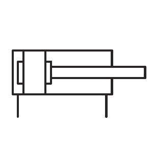 Símbolo de cilindro de doble efecto con amortiguación a ambos lados
